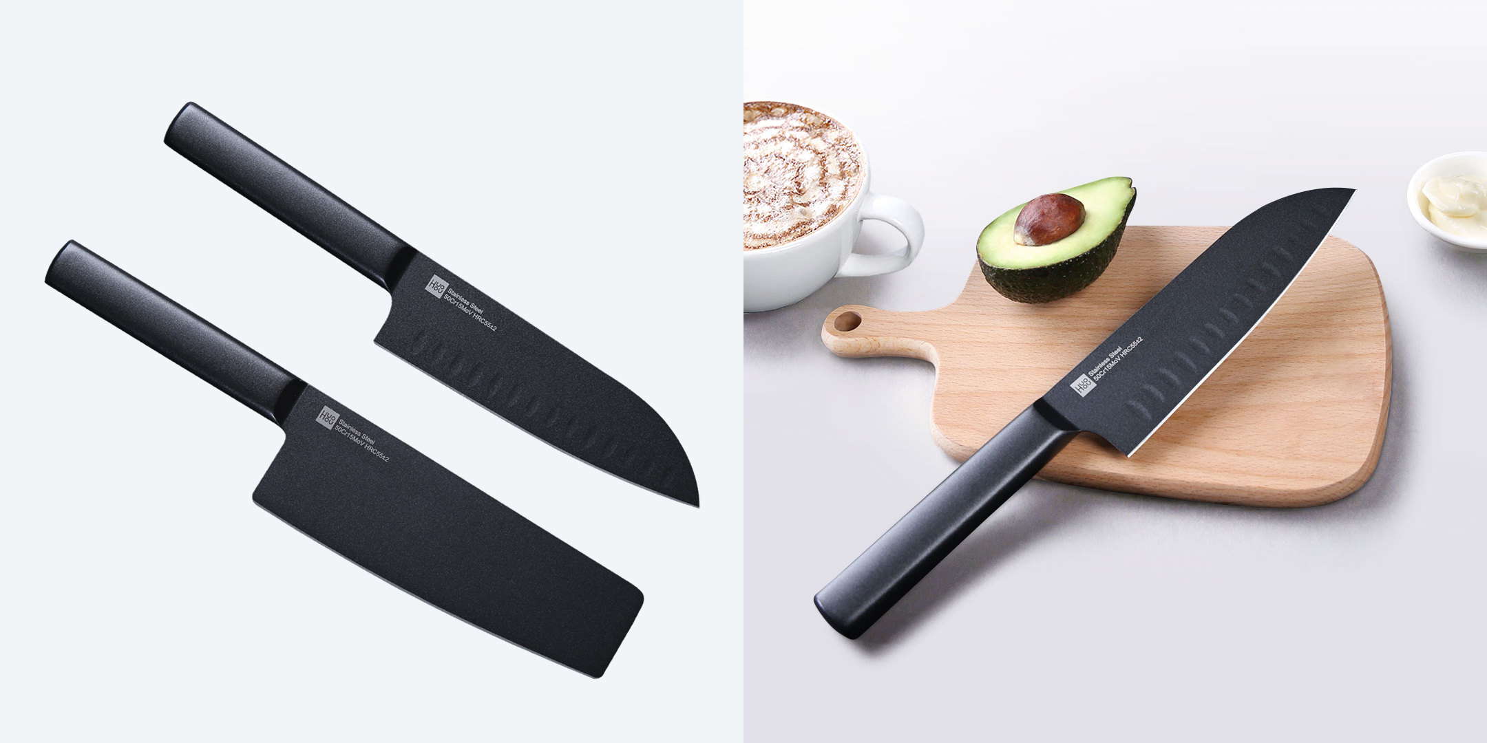 Набор Xiaomi Huo Hou Black Heat Knife Set 2 ножа. Сталь и керамика