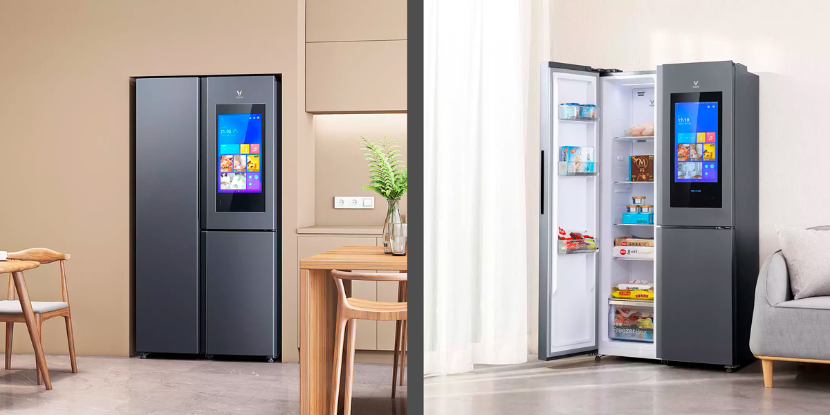 Трехкамерный холодильник объемом 408 литров с огромным экраном 21 дюйм Viomi Internet refrigerator и с голосовым управлением