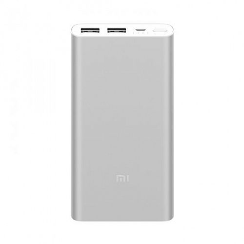 Внешний аккумулятор Xiaomi Mi Power Bank 2i 2USB (10000 mAh) Серебристый — фото